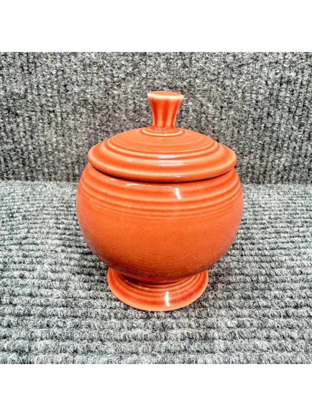 Fiesta Persimmon Individual Sugar Bowl & Lid Jar Fiestaware Retired Color